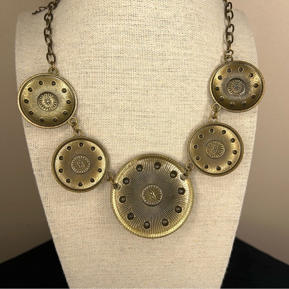 TRIBAL BOHO BOHEMIAN NECKLACE BRONZE LOOK STYLE CHAIN STYLE - Picture 12 of 14